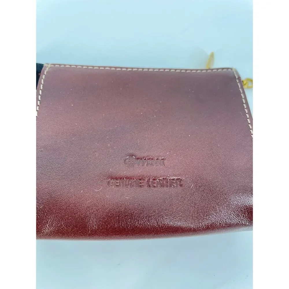 Owen Genuine Leather Coin Pouch Zip Wallet Keychain Carabiner 4” x 3”
